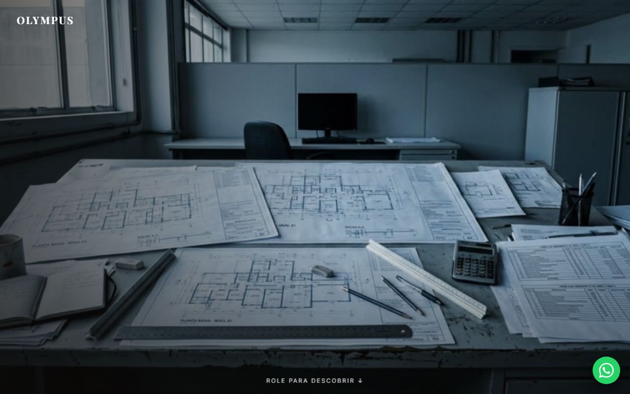Site imersivo da Construtora Olympus